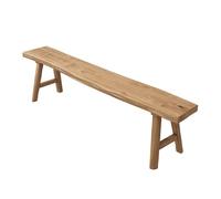 Banc rustique en bois de ferme - Banc d'entrée fin vintage en bois massif pour salon et salle à manger - Finition naturelle durable - Design peu encombrant - 120 cm