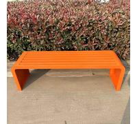 Banc sans dossier 2-3 places, banc de parc linéaire extérieur avec trous de fixation pré-percés, résistant aux intempéries et au vent, adapté à l’entrée, pelouse, cour et balcon(B,100cm/39.4in)
