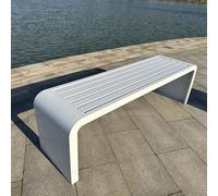 Banc sans dossier 2-3 places, banc de parc linéaire extérieur avec trous de fixation pré-percés, résistant aux intempéries et au vent, adapté à l’entrée, pelouse, cour et balcon(A,100cm/39.4in)