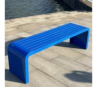 Banc sans dossier 2-3 places, banc de parc linéaire extérieur avec trous de fixation pré-percés, résistant aux intempéries et au vent, adapté à l’entrée, pelouse, cour et balcon(G,180cm/70.8in)