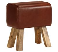 Banc Saut de Cheval 160 cm Marron Cuir Véritable et Bois Acacia Entrée vidaXL