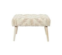 AltoBuy Skully - Banc Scandinave Beige Motifs Imitation Fourrure