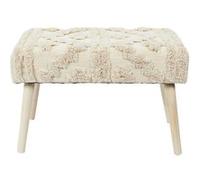 AltoBuy Skully - Banc Scandinave Beige Motifs Imitation Fourrure