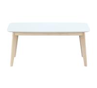 Banc scandinave blanc et bois clair L100 cm LEENA