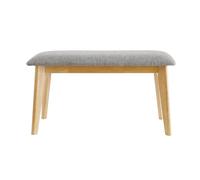 Banc scandinave en Tissu Gris Clair et Bois Clair L92 cm ELION