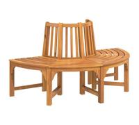 Banc semi-circulaire arbre bois massif eucalyptus 160 cm | Bois dense hydrofuge, dossier confortable, montage simple avec manuel, capacité 110 kg par siège