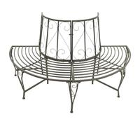 Banc semi-circulaire pour arbre de jardin, acier résistant, 160 cm | Acier robuste, stable, capacité 150 kg, design incurvé, extérieur, utilisation annuelle