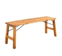 Banc SEMNOZ meuble d'assise pliable style maison de campagne, en acajou à la finition naturelle