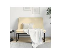 Banc, Siège avec Dossier Incliné, Banquette avec Assise Rembourré, Meuble de Salle de Séjour Salon Intérieur, Moderne, Crème Tissu