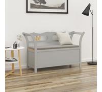 Banc Siège Banquette Fauteuil Couloir Entrée Gris Bois de Sapin Massif vidaXL