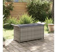 Vidaxl Banc De Jardin Avec Coussin Gris 116x46x57 Cm Résine Tressée Gris
