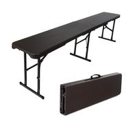 Banc Simple Composite Gris Optique Bois 180cm Pliable Tente de Bière Camping