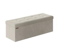 Banc- SONGMICS- Banc de Rangement- 38 x 110 x 38 cm, Capacité de Charge 300 kg, Blanc Crème