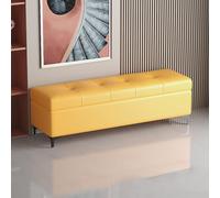 Banc Sto moderne tapissé en similicuir pour chambre à coucher, entrée, repose-pieds pour salon (80 x 40 x 40 cm, Bei)