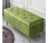 Banc Sto multifonction vert - Repose-pieds rembourré et repose-pieds pour chambre à coucher, entrée et salon - 80 cm Slish Seating Solut