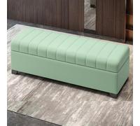 Banc Sto vert clair avec Shoe nizer Entrée Sto Ottoman Repose-pieds Multifonction Couloir Fourrure L31Idéal pour le salon et le couloir.