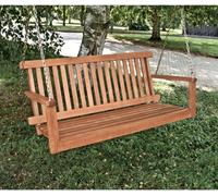 Banc suspendu COLUMBIA Eucalyptus 130 cm L Banc de jardin Banc balançoire hollywoodienne bois à suspendre
