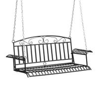 Banc suspendu Outsunny Métal 137x58x53cm Noir