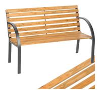 Banc - TECTAKE - Banc de jardin - MICHAELA 2 places, stable, robuste, pin de Chine, en bois et acier, 119,5x62x83cm - Marron