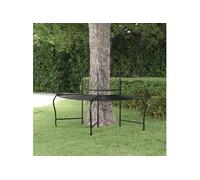 Banc tour d'arbre 150 cm Noir Acier 318823