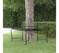 Vidaxl Banc Tour D'arbre 150 Cm Noir Acier Noir