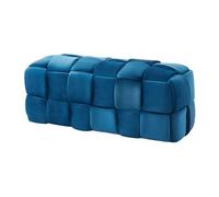 Banc tressé en velours bleu FABERO