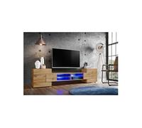 Banc TV Komodee MERANO - Bois naturel Mat et Bois naturel - 230 x 53 cm