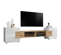 Banc TV Komodee MERANO - sans LED - Blanc Wotan Blanc - 230 x 53 cm