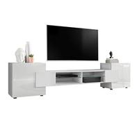 Banc TV Komodee MERANO - sans LED - Panneaux de particules - Blanc - 230 x 53 cm