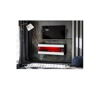 Banc TV Komodee TIVOLI RTV2 - avec LED RGB - Espace ouvert - Noir Blanc 35 x 100 x 36 cm