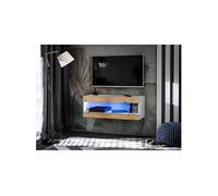 Banc TV Komodee TIVOLI RTV2 - LED Bleues - Espace ouvert Blanc Wotan 35 x 100 x 36 cm