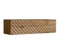 Banc TV Mural Design "Switch Lamel" 120cm Naturel Rainuré Beige G