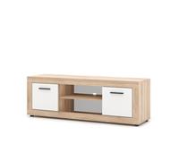 Banc TV - VIVALDI - LUNA RTV 2D - Chêne Artisan - Blanc - Design Contemporain