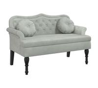 Banc - UU - avec coussins gris clair 120,5x65x75 cm velours LL239102