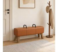 vidaXL Banc Marron foncé 110 x 30 x 45 cm Cuir véritable