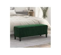 vidaXL Banc en velours 100 x 35 x 41 cm Vert foncé
