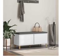 vidaXL Banc d'entrée avec coussin et rangement blanc 100 x 38 x 46 cm style contemporain