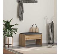 Banc Vidaxl Banc d'entrée avec coussin Chêne artisanal 63 x 38 x 40 cm