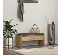 vidaXL Banc d'entrée rectangulaire Chêne artisanal avec coussin 83 x 38 x 40 cm
