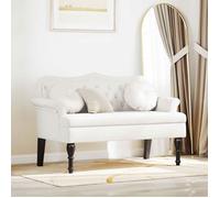 Vidaxl Banc Chesterfield Blanc 120,5 X 65 X 75 Cm Cuir Synthétique