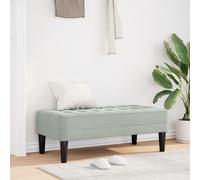 Banc Vidaxl Gris Clair 113 Cm En Velours