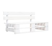 Banc - vidaXL - Palette de jardin - Bois massif - Blanc - Résistant aux intempéries