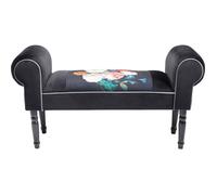 Banc Wing Velours Noir Fleurs Kare Design Noir