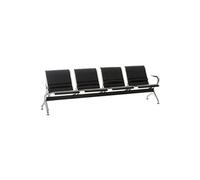 Banc zone d'attente 4 Places sur poutre en similicuir Frankfurt , Noir