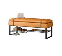 Banco De Zapatos con Cajón Acolchado Banco Zapatero con Asiento Mobiliario para Almacenamiento Estante de Almacenamiento para Entrada Pasillo baño Sala de Estar (orange, 100 cm)