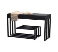Banco Zapatero 2 en 1 : Asiento tapizado de Piel sintética para Entrada con estantes de Metal Elegante Espacio de Almacenamiento para Pasillo Sala de Estar Dormitorio y al pie de l