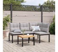 Bancs de jardin avec coussins lot de 2 acier enduit de poudre banc vidaXL