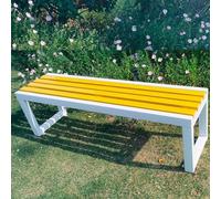 Bancs De Jardin, Banc De Pique-nique Extérieur Sans Accoudoirs Et Sans Dossier, Structure En Métal Coloré Avec Assise En Bois, Bancs De Terrasse,De Cour Arrière Et De Porche.(H,31.5"L x 16"W x 18"H)