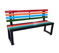 Bancs de Jardin Exterieur Banc de Jardinage avec Dossier Siège Bois en Plastique Pieds Fonte Charge 350 kg for Parcs Pelouses Porche (Black,80cm(32in))