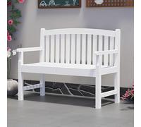 Bancs de Jardinage Banc de Jardin en Bois Bancs Exterieur Banc d'extérieur Ergonomique en Bois Massif de 47 Pouces de Long Siège Large et Indéformable(White)